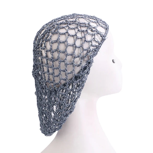 Handmade Crochet Hair Snood With Elastic Band Mesh Head Cover Hair Net Wrap