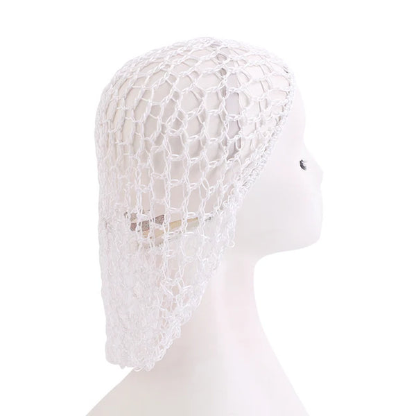 Handmade Crochet Hair Snood With Elastic Band Mesh Head Cover Hair Net Wrap