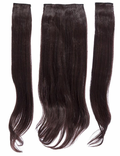 💇‍♀️ 24" Straight Clip-In Hair Extensions – Heat-Resistant Synthetic Fibre (3-Piece Set)