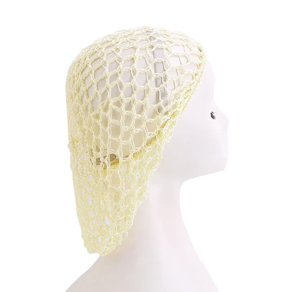 Handmade Crochet Hair Snood With Elastic Band Mesh Head Cover Hair Net Wrap