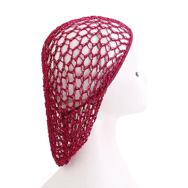 Handmade Crochet Hair Snood With Elastic Band Mesh Head Cover Hair Net Wrap