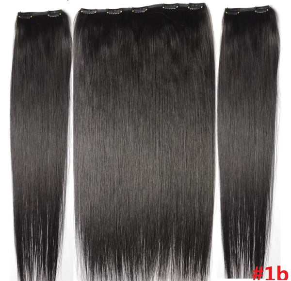 Wendkuni Beauty 100% Remy Human Hair Clip in Extension three Piece straight 20 inch 120g