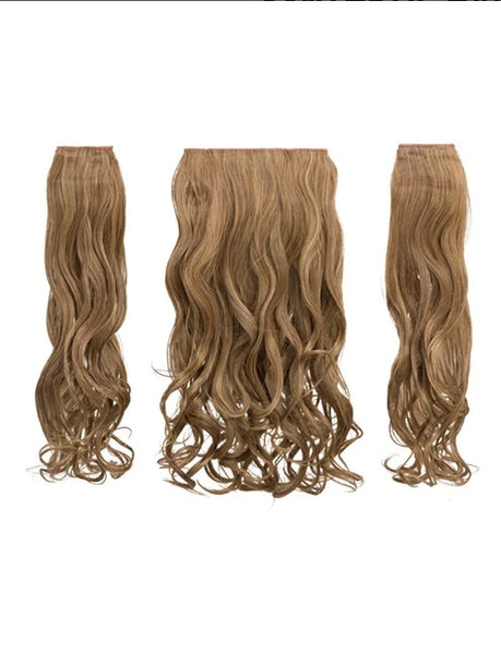 💇‍♀️ 20” Curly Clip-In Hair Extensions – Heat-Resistant Synthetic Fibre (3-Piece Set)