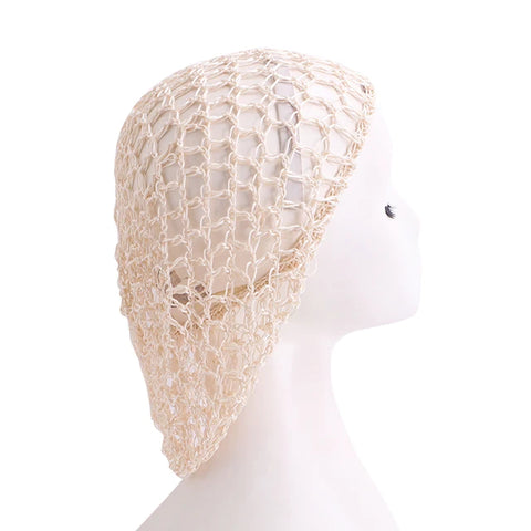 💇‍♀️ Handmade Crochet Hair Snood With Elastic Band Mesh Head Cover Hair Net Wrap