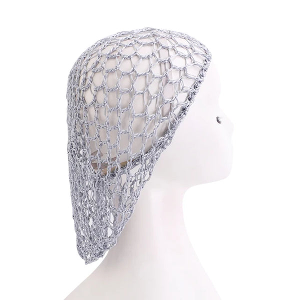 Handmade Crochet Hair Snood With Elastic Band Mesh Head Cover Hair Net Wrap