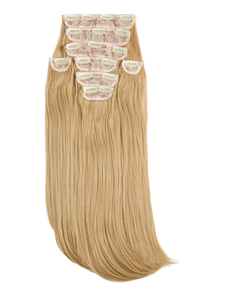 💇‍♀️ 20" Straight Clip-In Hair Extensions – Heat-Resistant Synthetic Fibre (8-Piece Set)