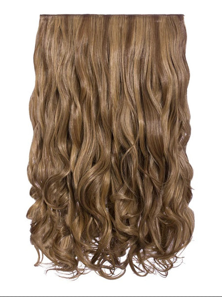 💇‍♀️20" Highlighted Curly Clip in Hair Extensions - Heat-Resistant Synthetic Fibre (1-Piece Set)