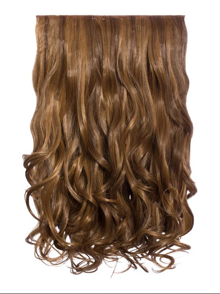 💇‍♀️20" Highlighted Curly Clip in Hair Extensions - Heat-Resistant Synthetic Fibre (1-Piece Set)