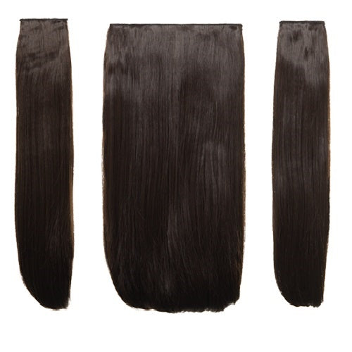 💇‍♀️ 24" Straight Clip-In Hair Extensions – Heat-Resistant Synthetic Fibre (3-Piece Set)