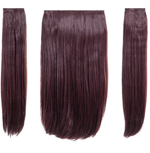 💇‍♀️ 24" Straight Clip-In Hair Extensions – Heat-Resistant Synthetic Fibre (3-Piece Set)