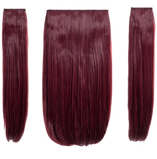 💇‍♀️ 24" Straight Clip-In Hair Extensions – Heat-Resistant Synthetic Fibre (3-Piece Set)