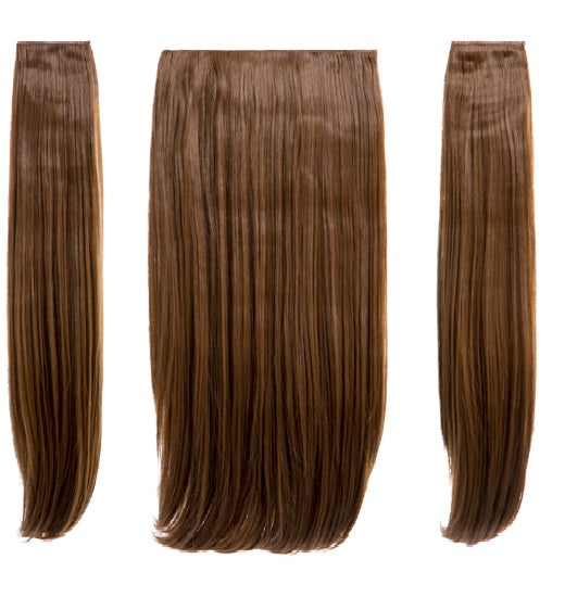 💇‍♀️ 24" Straight Clip-In Hair Extensions – Heat-Resistant Synthetic Fibre (3-Piece Set)