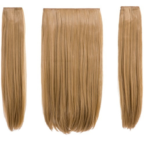 💇‍♀️ 24" Straight Clip-In Hair Extensions – Heat-Resistant Synthetic Fibre (3-Piece Set)