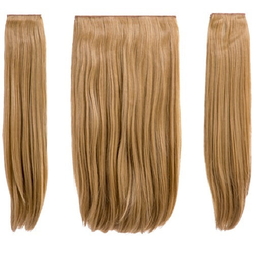 💇‍♀️ 24" Straight Clip-In Hair Extensions – Heat-Resistant Synthetic Fibre (3-Piece Set)