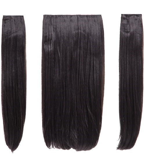 💇‍♀️ 24" Straight Clip-In Hair Extensions – Heat-Resistant Synthetic Fibre (3-Piece Set)