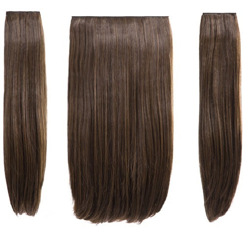 💇‍♀️ 24" Straight Clip-In Hair Extensions – Heat-Resistant Synthetic Fibre (3-Piece Set)