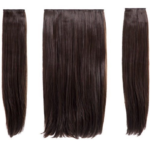 💇‍♀️ 24" Straight Clip-In Hair Extensions – Heat-Resistant Synthetic Fibre (3-Piece Set)