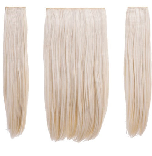 💇‍♀️ 24" Straight Clip-In Hair Extensions – Heat-Resistant Synthetic Fibre (3-Piece Set)