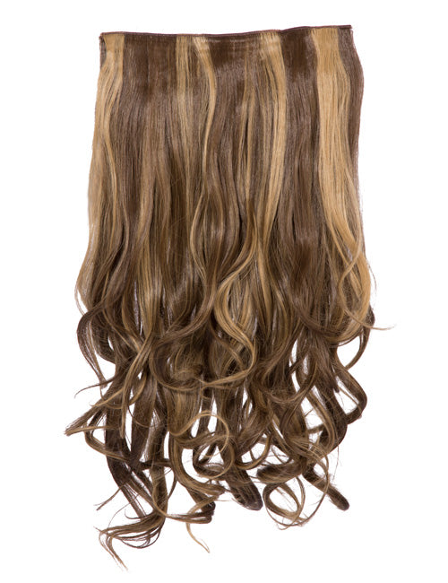 180g Streak Highlighted One Piece/Weft Curly Clip-in Extensions