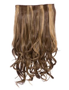 180g Streak Highlighted One Piece/Weft Curly Clip-in Extensions