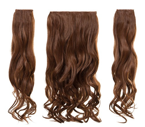 💇‍♀️ 20” Curly Clip-In Hair Extensions – Heat-Resistant Synthetic Fibre (3-Piece Set)