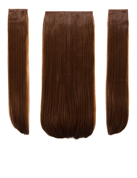 💇‍♀️ 24" Straight Clip-In Hair Extensions – Heat-Resistant Synthetic Fibre (3-Piece Set)