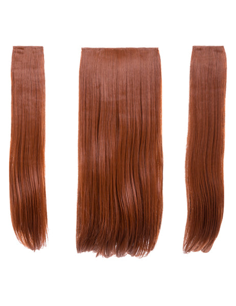 💇‍♀️ 24" Straight Clip-In Hair Extensions – Heat-Resistant Synthetic Fibre (3-Piece Set)