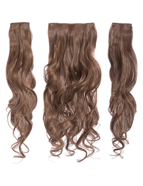 💇‍♀️ 20” Curly Clip-In Hair Extensions – Heat-Resistant Synthetic Fibre (3-Piece Set)