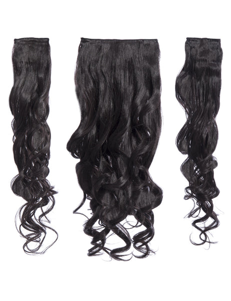 💇‍♀️ 20” Curly Clip-In Hair Extensions – Heat-Resistant Synthetic Fibre (3-Piece Set)