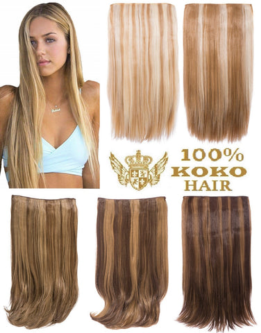 180g Streak Highlighted One Piece/Weft Straight Clip-in Extensions