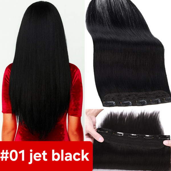 Wendkuni Beauty 100% Remy Human Hair Clip in Extension One Piece Straight 3/4 Full Head 20 inch 100g