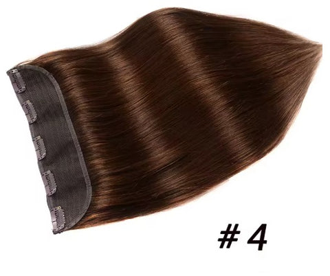Wendkuni Beauty 100% Remy Human Hair Clip in Extension One Piece Straight 3/4 Full Head 20 inch 100g