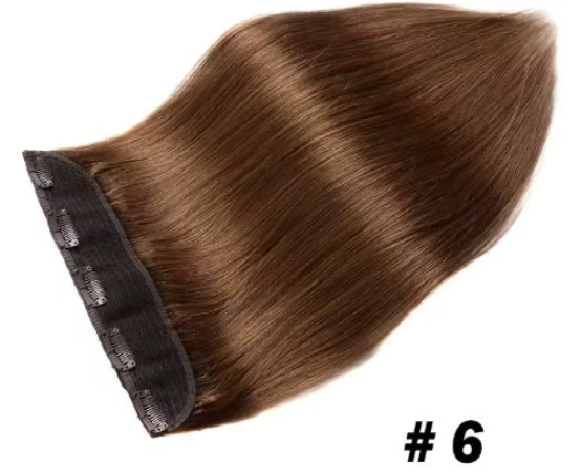 Wendkuni Beauty 100% Remy Human Hair Clip in Extension One Piece Straight 3/4 Full Head 20 inch 100g
