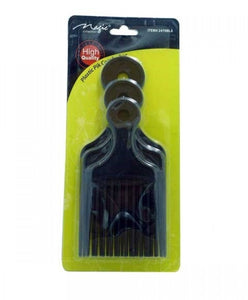 T&G 3Pcs Afro Plastic Pik Comb – Black